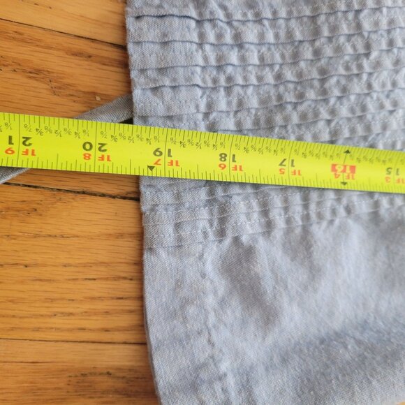 Vintage Plaza South Blue Button-Up Dress Embroidered Collar Pintuck Sz12 India - Picture 10 of 11